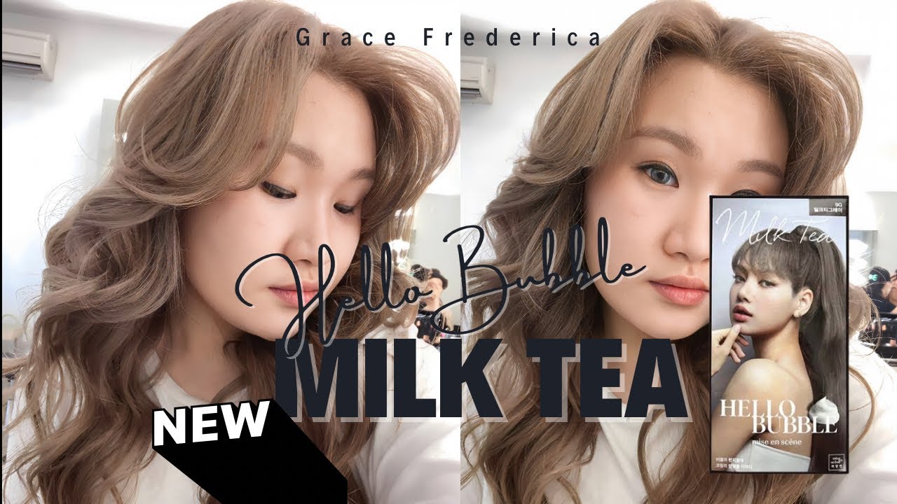 NEW HELLO BUBBLE MILK TEA BROWN , DYE MY HAIR WITH ME ✨