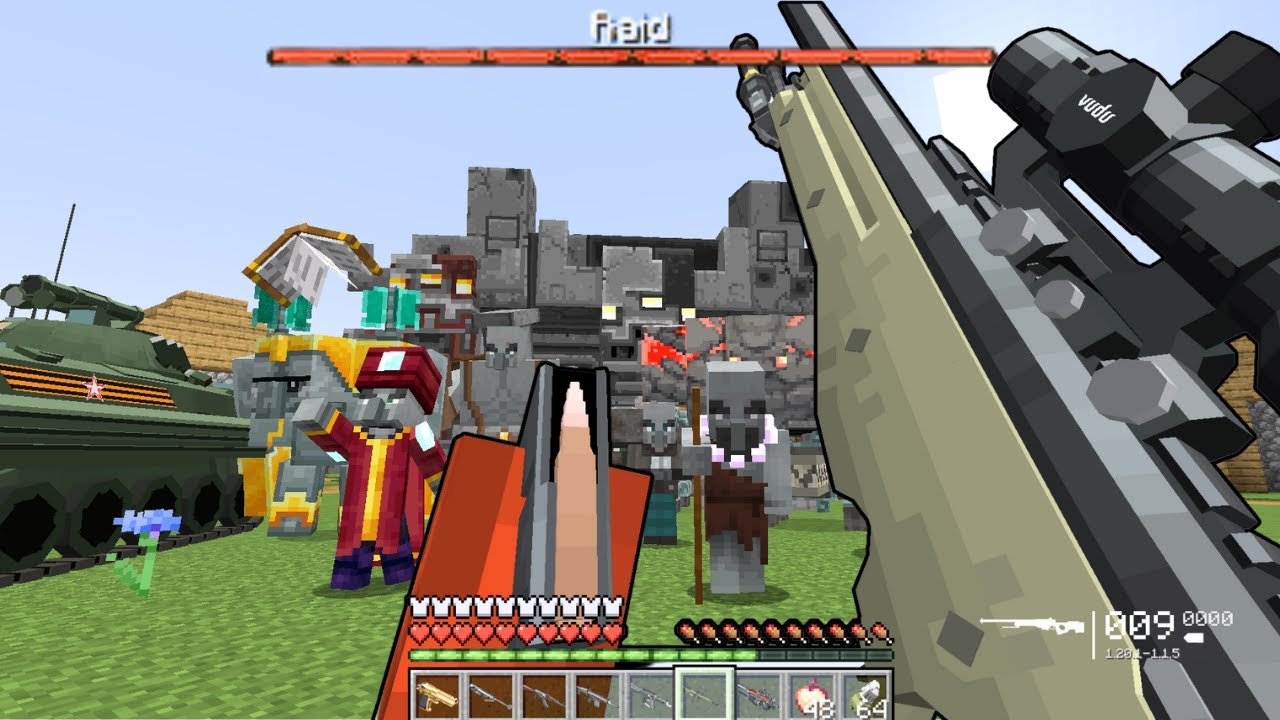STRONGEST MODDED RAID vs MODERN WEAPONS IN MINECRAFT