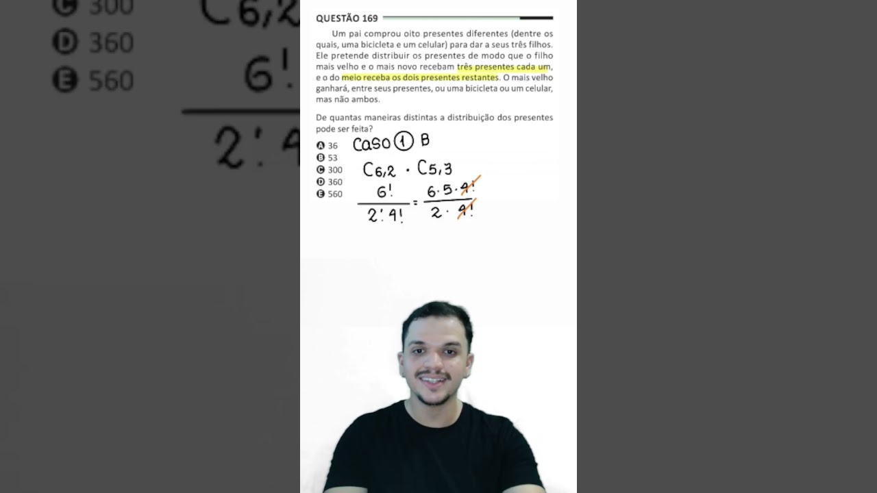 O mais velho OU ganha uma bicicleta OU um celular | ENEM 2025