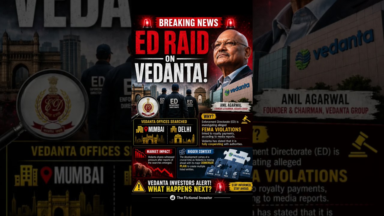 ED Raid on Vedanta! 🚨 Big Shock for Investors | Anil Agarwal Group Under ED Scanner | Vedanta Share