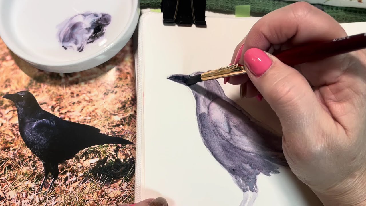 Mixed Media Sketchbook practice for January! Indiana Birds and mini landscapes.