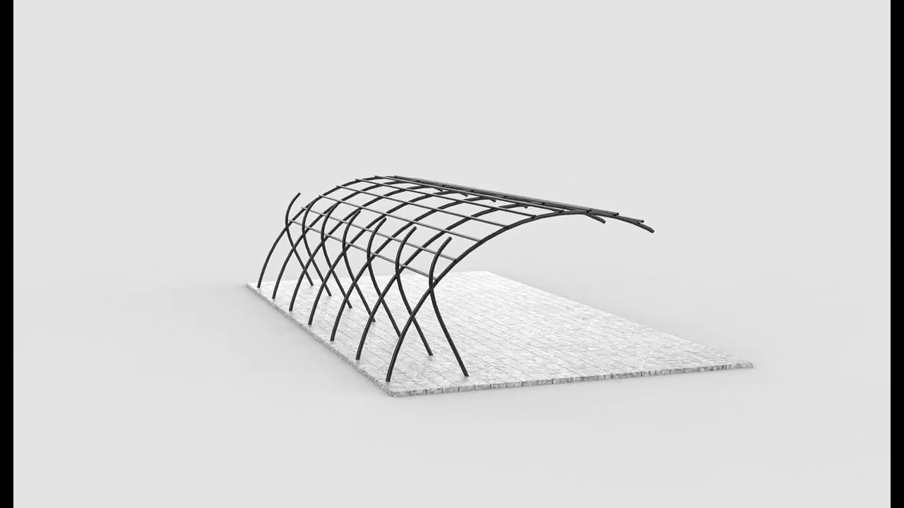 Carport Car Metall 03 360 animation