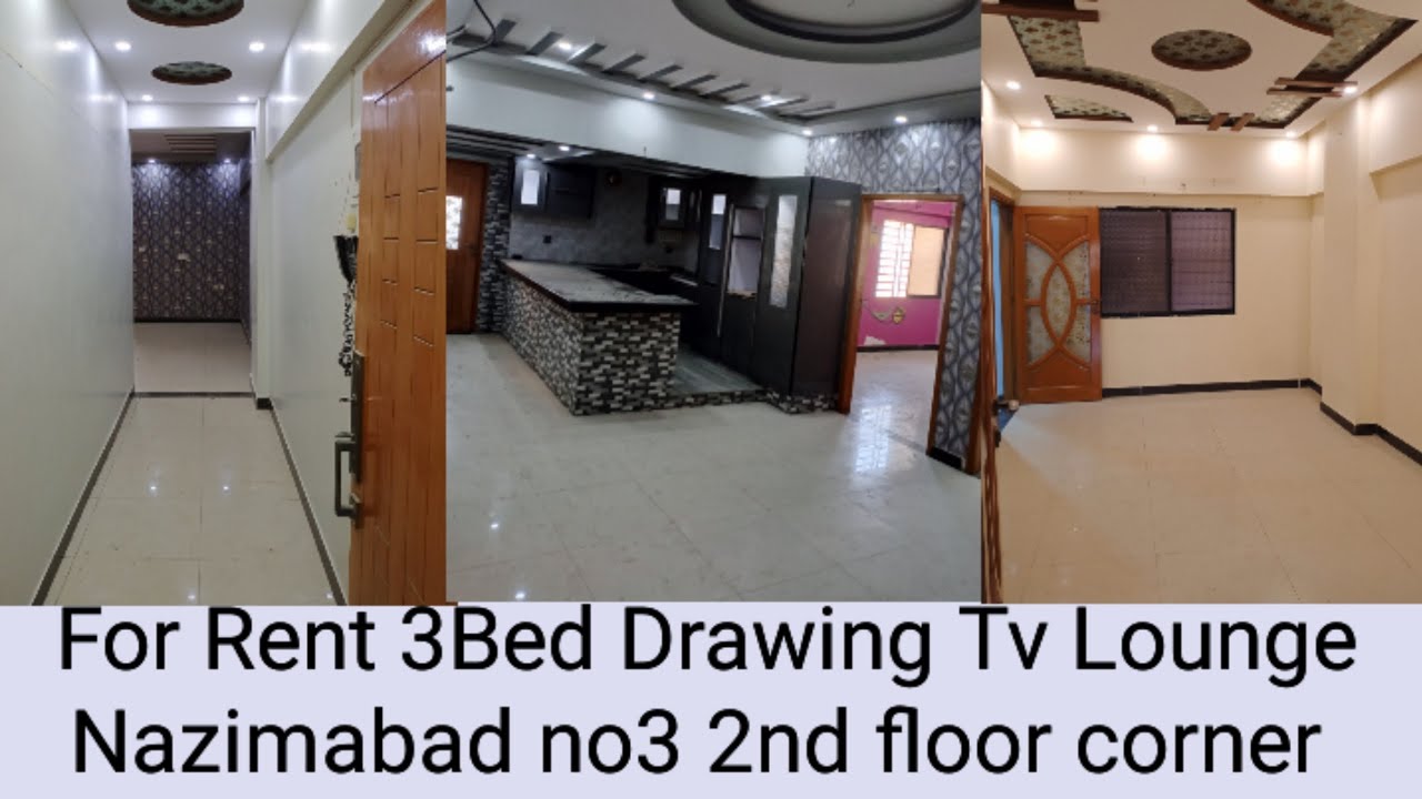 For Rent 3Bed Drawing Tv Lounge Nazimabad no3 2nd floor corner Lift Apartment #home #property #house