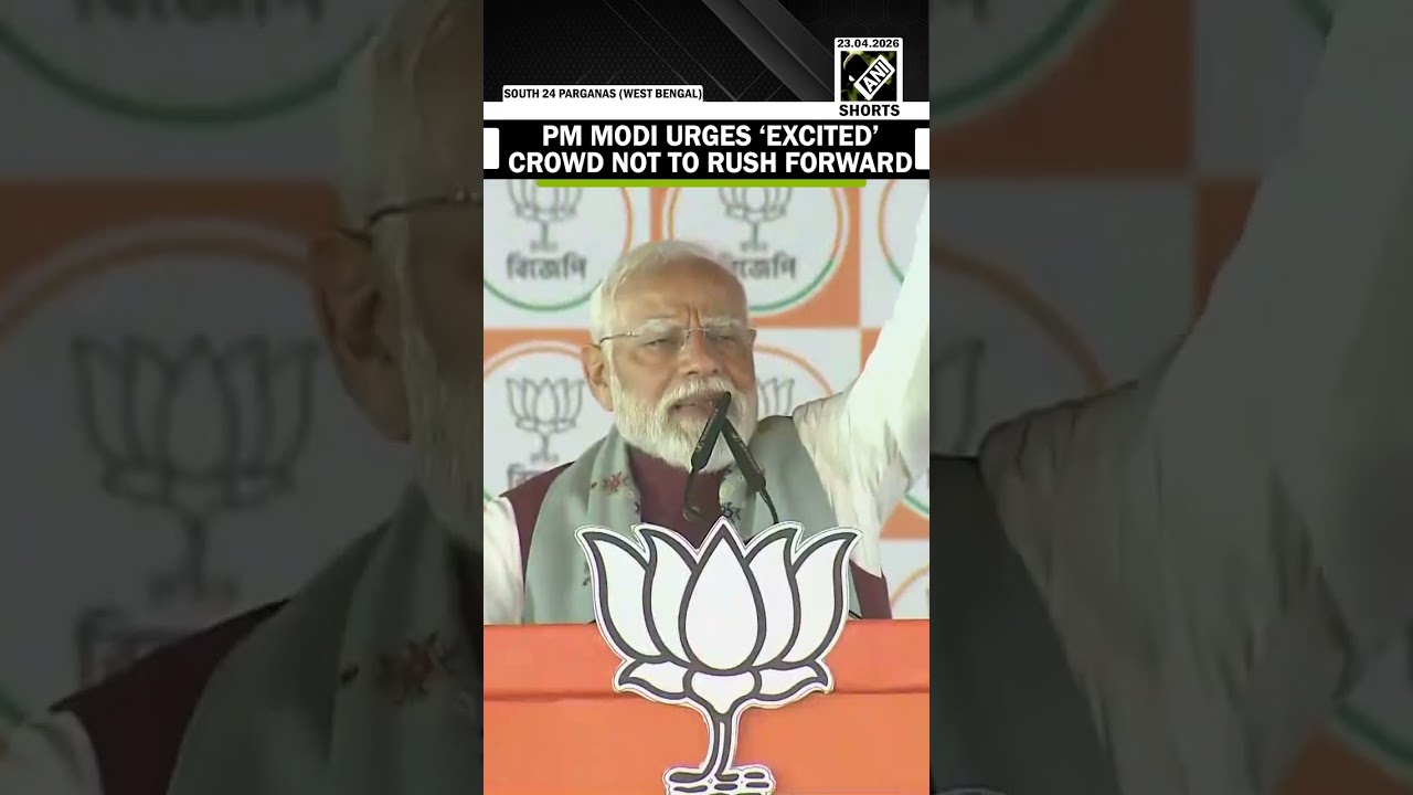 Obejrzyj! Premier Modi wzywa &bdquo;podekscytowany&rdquo; tłum, aby nie spieszył się na wiec w Banku Zachodni...