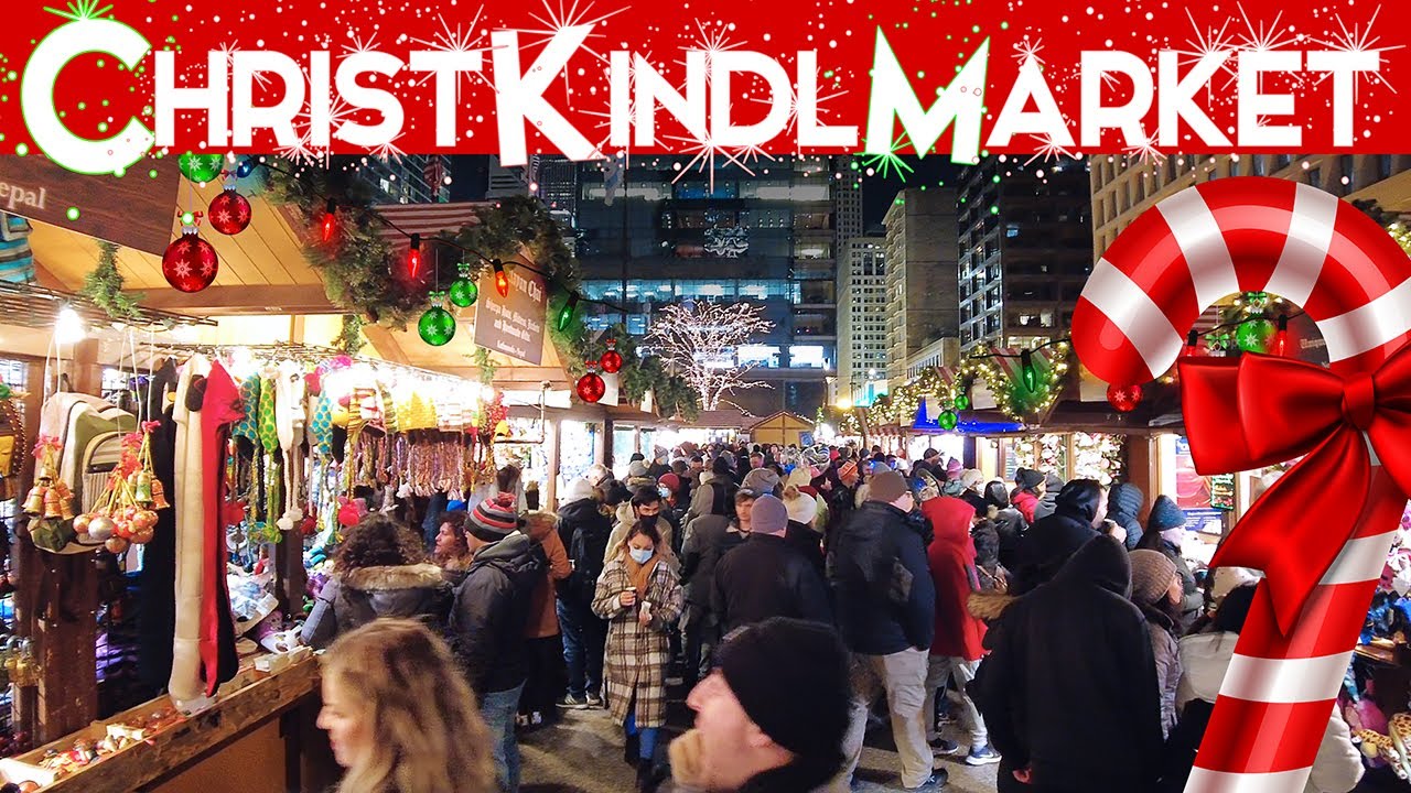 🎅🌲CHRISTMAS in CHICAGO 🌲 Christkindlmarket 🌲 Travel Guide🌲Walking Tour | 4k