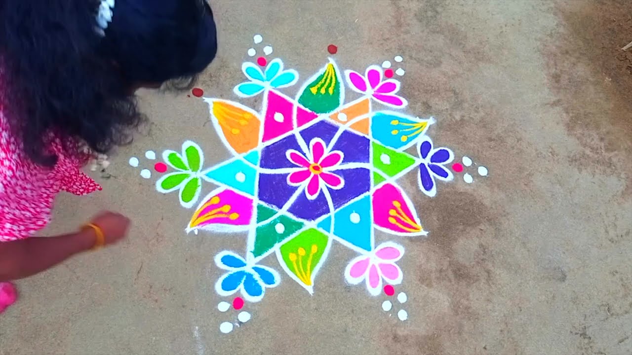 rangoli indian art kolam | rangoli kolam |festival kolam | 33 rangoli #rangoli #new #trending #viral