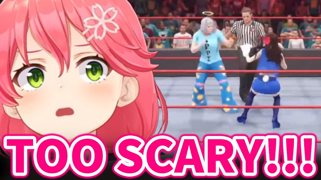 Miko gets scared of Kanatan beating up Sora in WWE2K22【Hololive/Eng sub】