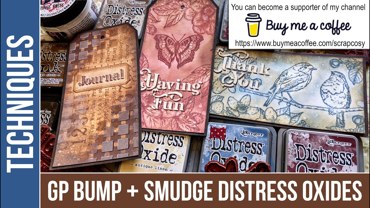 Super easy technique with distress oxide inks - smudge and bump with grunge paste