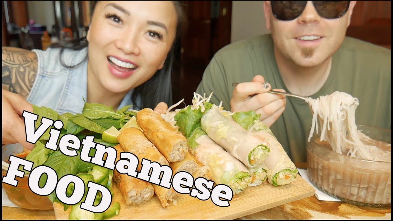 Vietnamese FOOD (Pho SOUP + Salad Roll + Spring Roll) | Mukbang *Lets EAT | SASVlogs