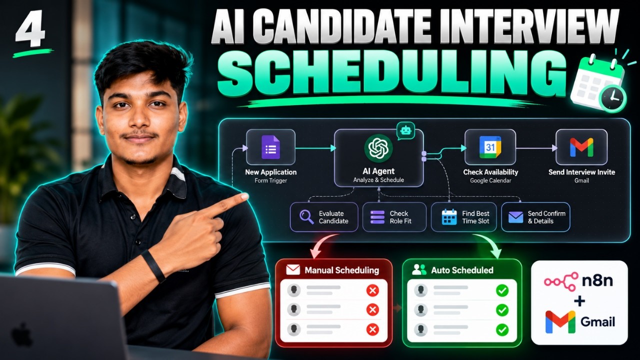 Automate Interview Scheduling & Confirmation with AI | n8n + Google Calendar Workflow Part 4