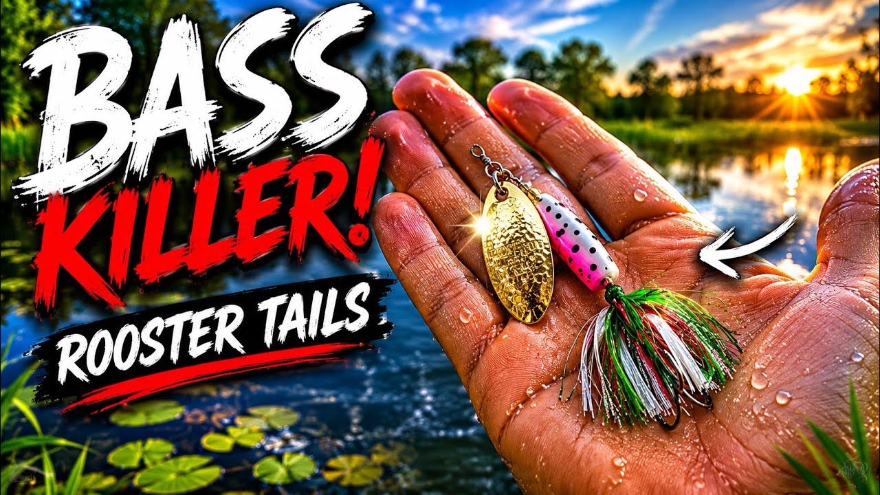 BASS Fishing Using ROOSTER TAILS (Lake Fishing)