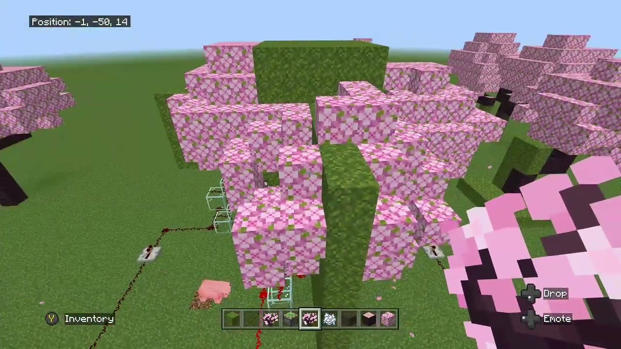 Полуавтоматическая ферма вишневых деревьев Minecraft Bedrock