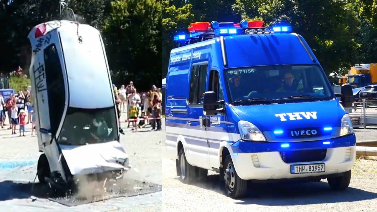 [PKW stürzt aus großer Höhe] Schauübung THW OV Freising