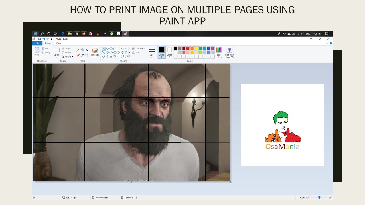 How To Print Image On Multiple Pages Using Paint | Poster Printing