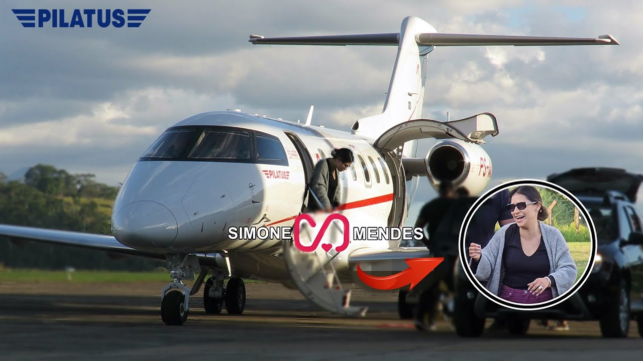 Cantora Simone Mendes Chegando de Jatinho no Aeroporto de Cachoeiro ES