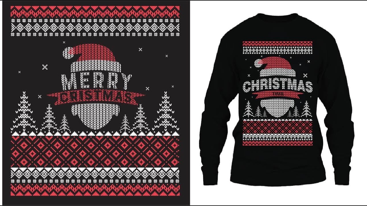illustrator ugly Christmas sweater design video | ugly sweater design tutorial