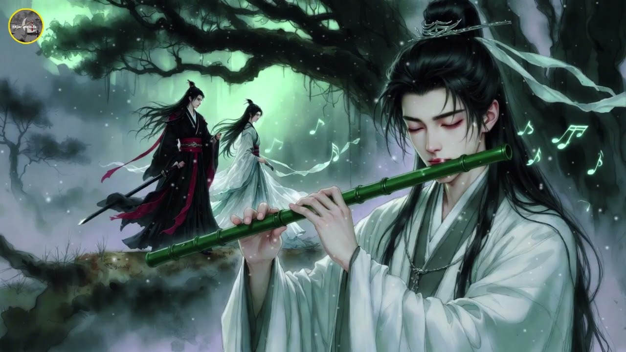 Night Meditation with Bamboo Flute & Erhu Music | Peaceful Flute Music Under Moonlight Ambience