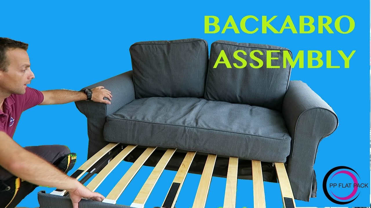 IKEA Two seat sofa bed assembly BACKABRO