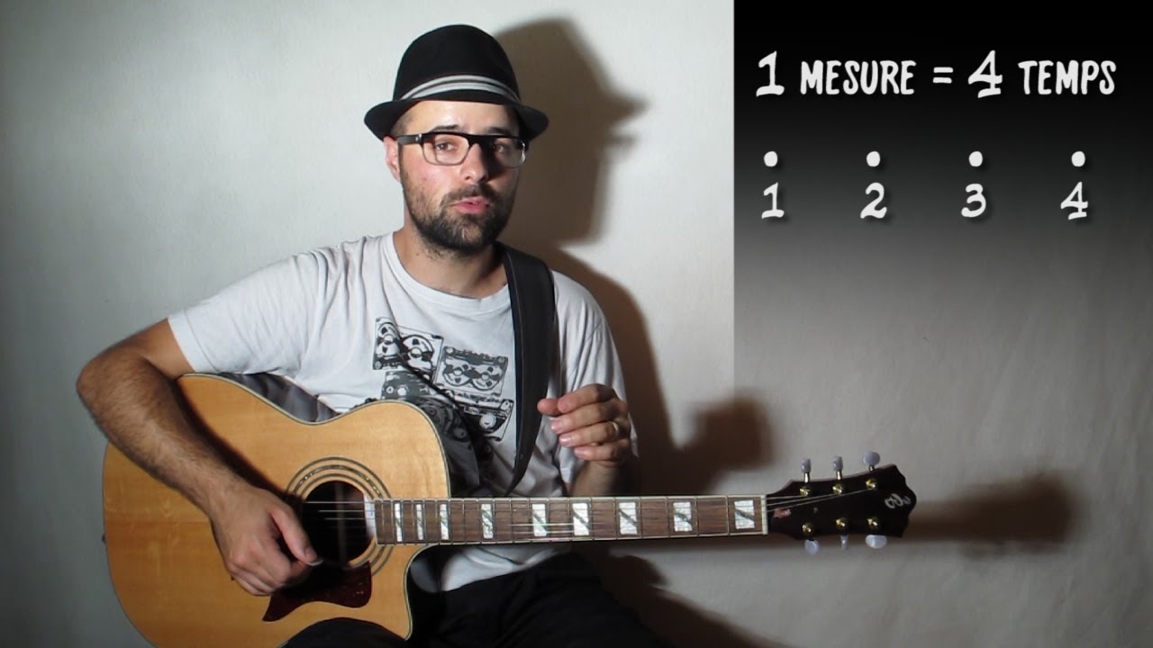 Le rythme à la guitare, les 4 temps (rythme 01) avec zamzam