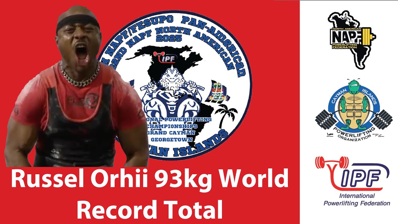 Russel Orhii at 2025 NAPF World Record Total 918kg