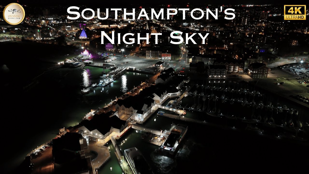 Southampton's Night Sky: A Drone's Aerial Adventure