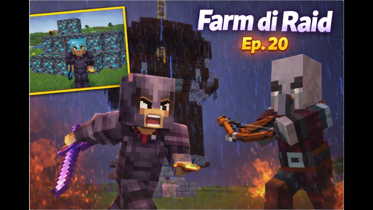 COSTRUISCO la RAID FARM! Finalmente Full netherite!! Minecraft Ita Ep.20