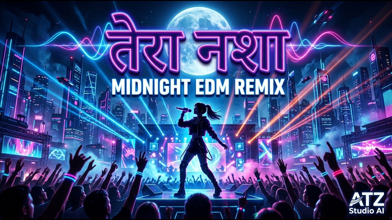 Tera Nasha 🌙 Midnight EDM Remix | Hindi EDM Love Anthem 2026| ATZ Studio AI | #love #2026 #trending