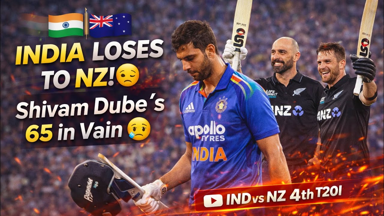 IND vs NZ 4th T20I Highlights | Shivam Dube 65(23) Goes in Vain 💔 | Dube RUN OUT! 😢| Match Review