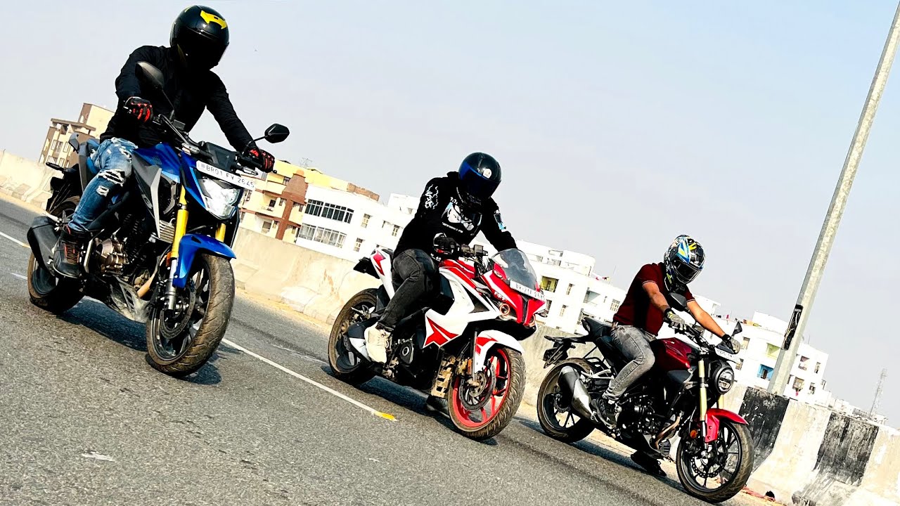 CB 300F Vs Pulsar Rs200 Vs CB 300R Race | Topend