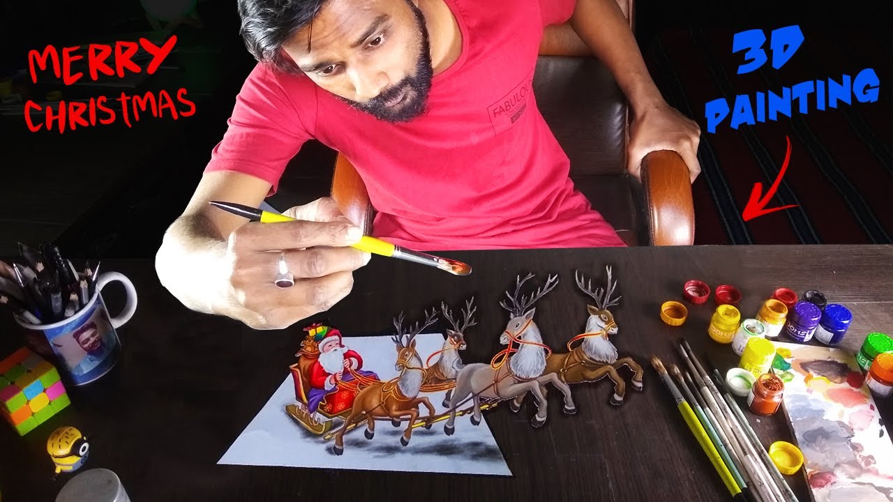 3D Santa Claus Painting | Merry Christmas🎅