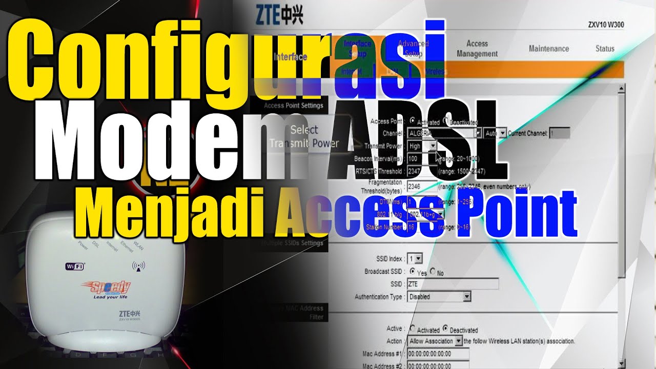 Configurasi Modem ADSL Menjadi Access Point