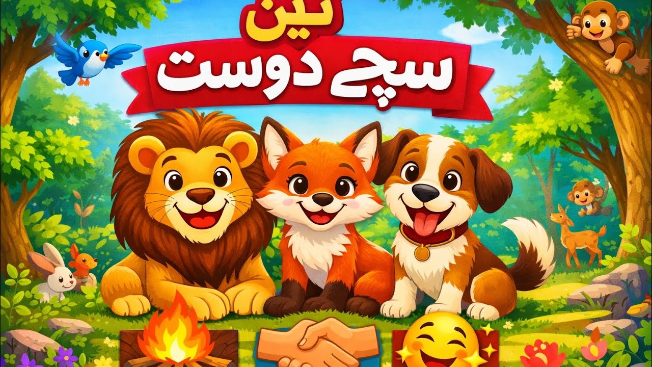؟شیر، لومڑی اور کتا اتنے اچھے دوست کیسے بنے؟جب جنگل میں خطرہ آیا تو ک