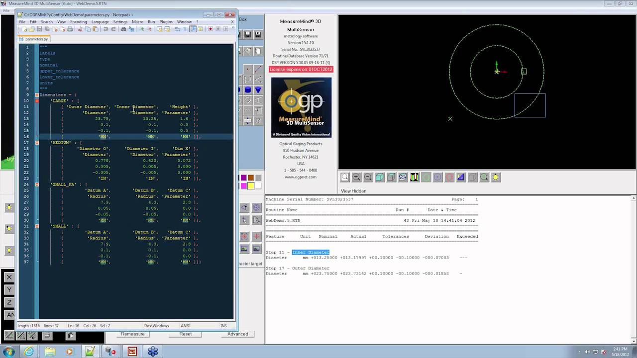 Parametric Programming by Optical Gaging Products