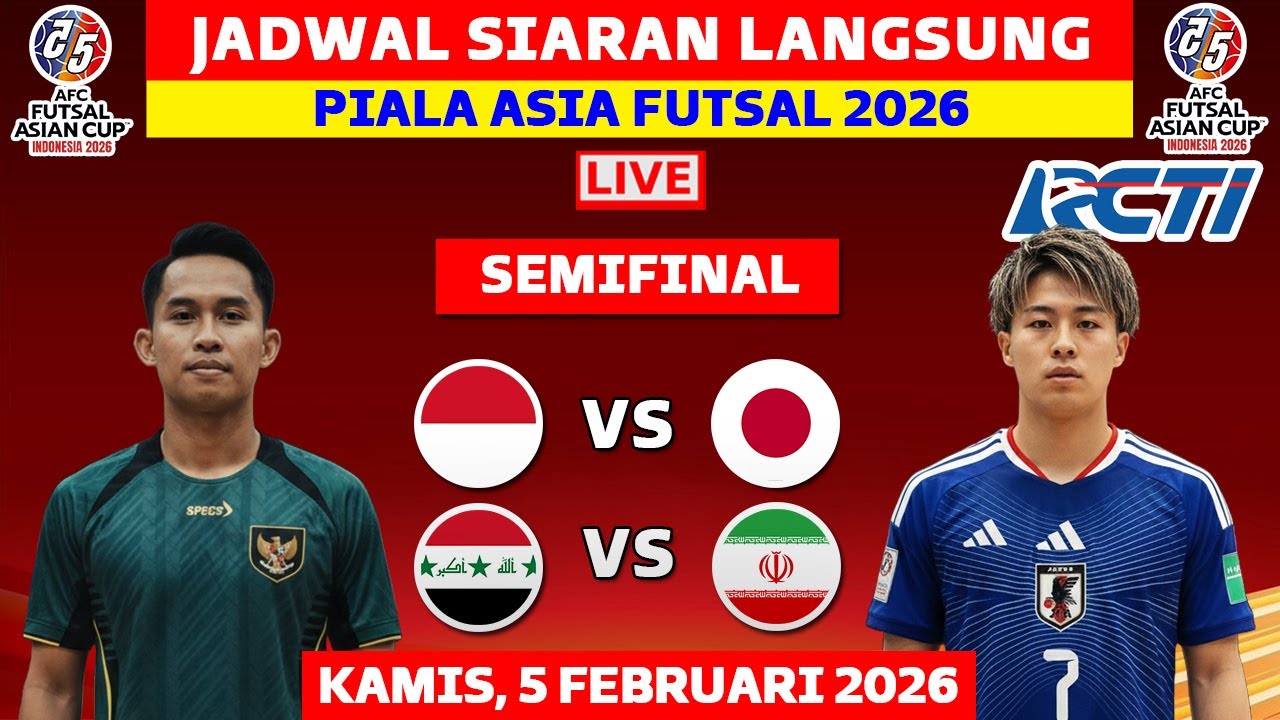Jadwal Semifinal Piala Asia Futsal 2026 - Timnas Indonesia vs Jepang - Live Piala Asia Futsal 2026