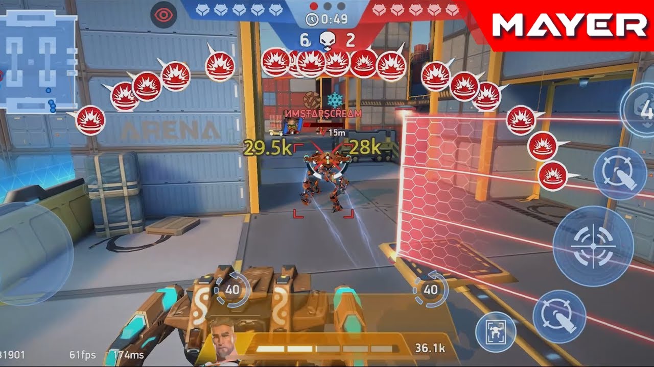 Hard battle 🥵 5v5 full 6 stars | Mech Arena