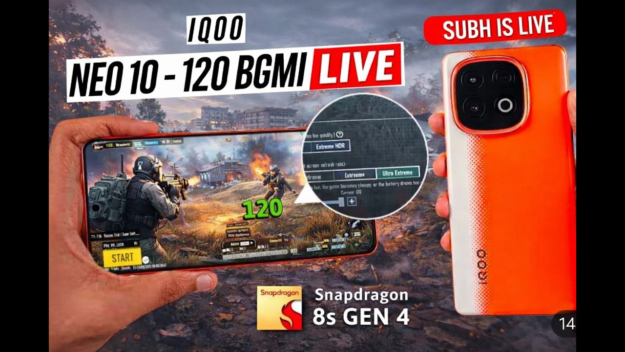 IQOO NEO 10 BGMI live GAMEPLAY 120 FPS PERFORMANCE. SUBH PLAYZZ