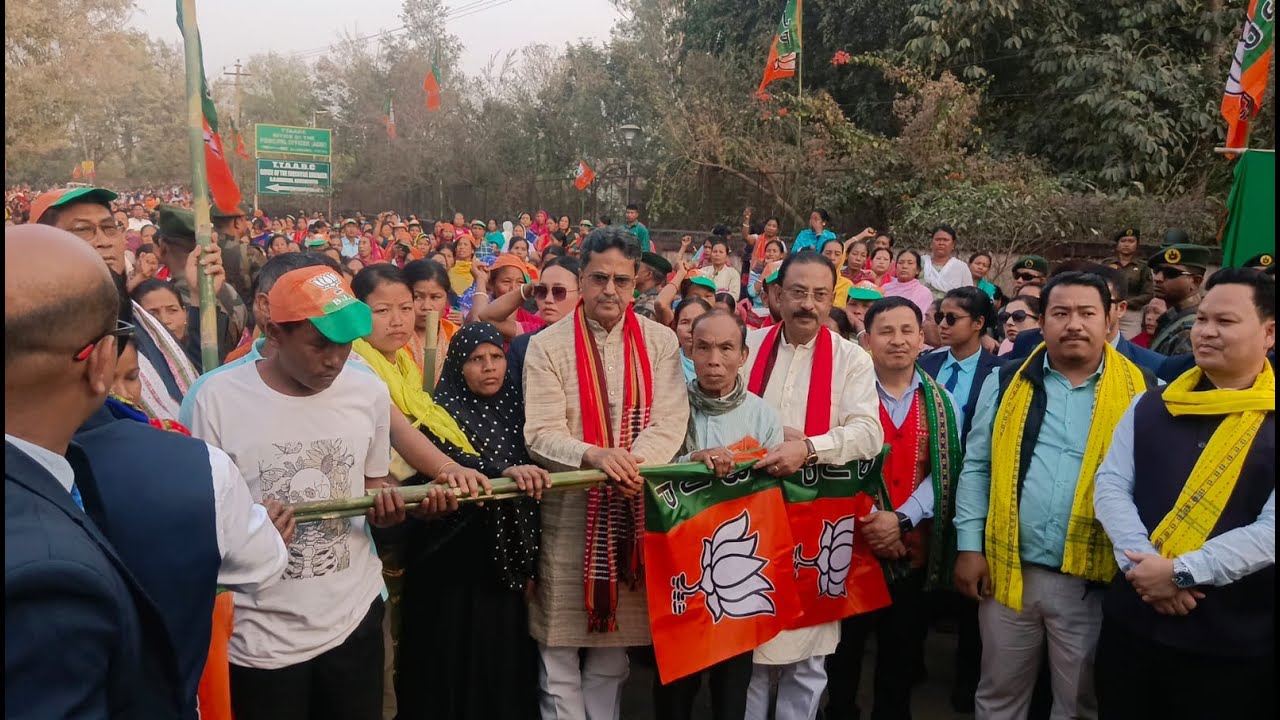 Bjp Party Lamsokma Panda Khumulwng Montri Bikash Debbarma tei Mwsalaikha Tiprajwkrok