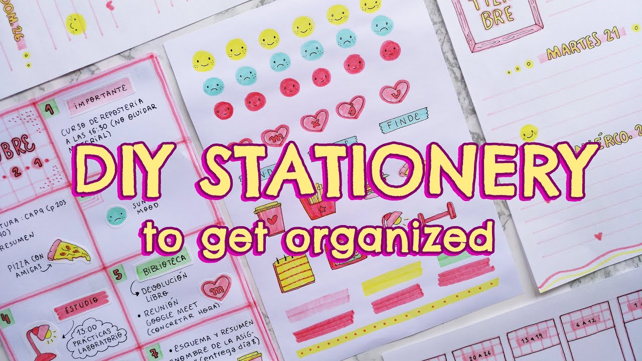 DIY STATIONERY to KEEP YOURSELF ORGANIZED ✨ CALENDAR, WEEKLY PLANNER layout & STICKERS for JOURNAL