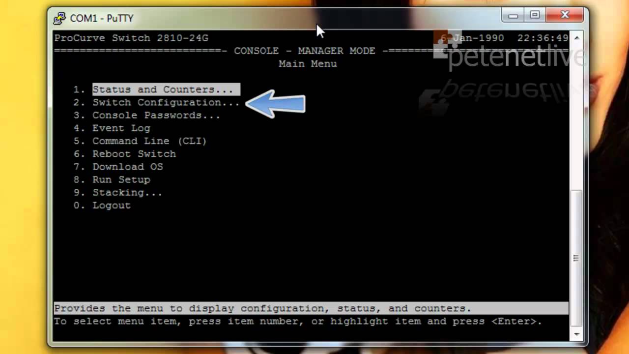 Коммутаторы HP с добавлением IP-адреса управления
