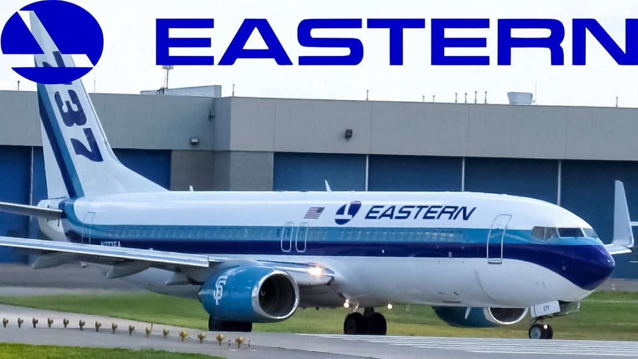 Eastern Airlines 737-800 (B738) landing, taxiing & departing Montreal (YUL)