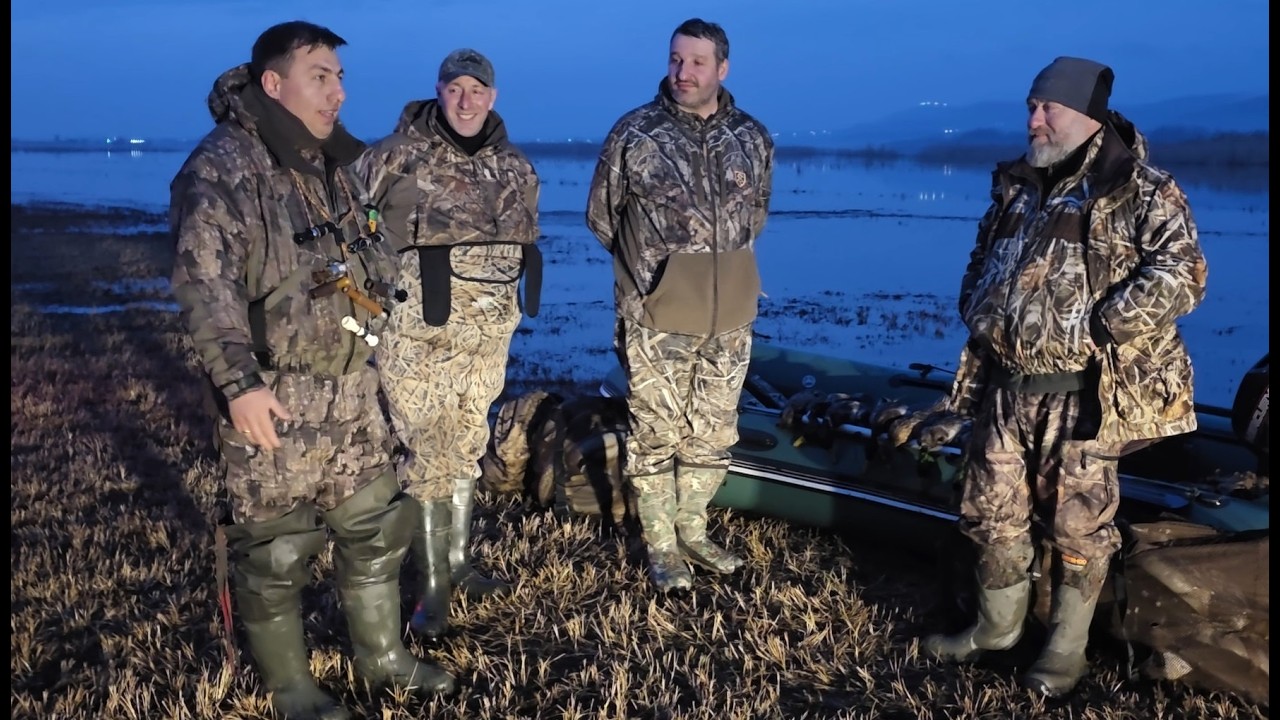 4 მუშკეტერი იხვზე სანადროდ 🦆გოგა🦆მარლენი🦆გიორგი🦆 მე 😍 #duck #hunting #Georgia