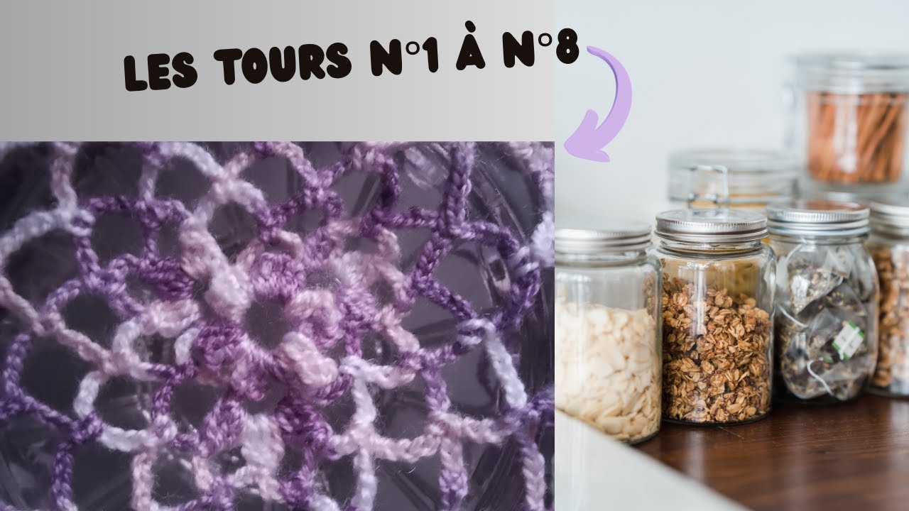 Bocaux & pots bohèmes : créer un couvre pot au crochet en 1 journée | Les tours n° 1 à 8