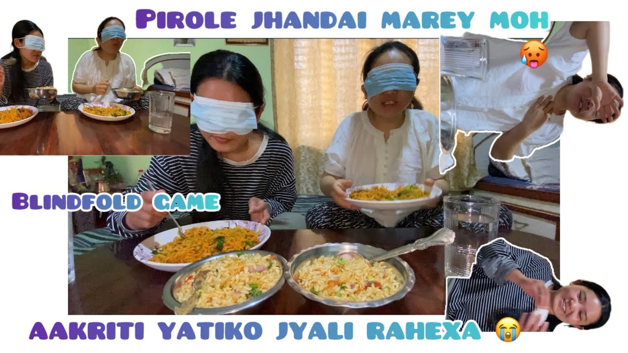 BLINDFOLD GAME AAKRTILE LASTAI JYALI GAREU😩MERO BIJOKE🥵#blindfoldchallenge