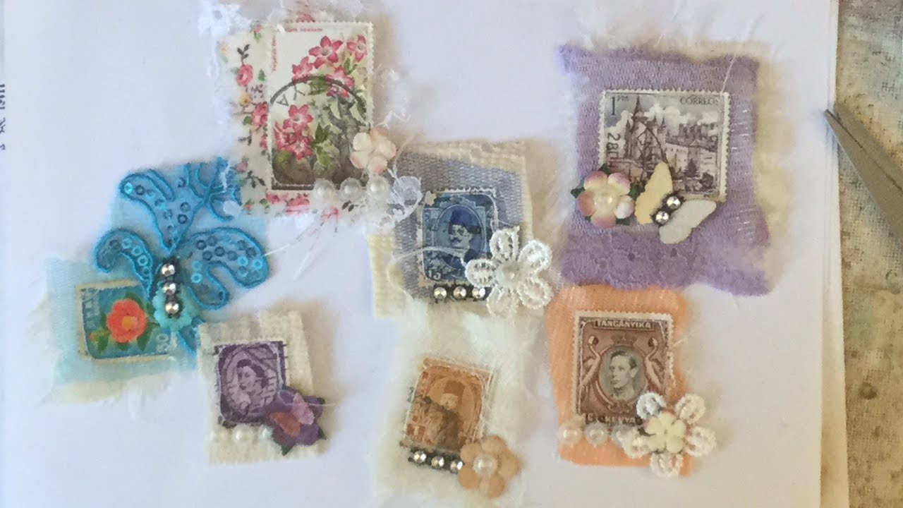TUTORIAL - Fabric Vintage Postage Stamps - Inspired by Speckled Seahorse
