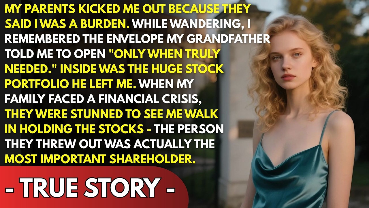 AFTER MY PARENTS KICKED ME OUT, I TOOK MY GRANDFATHER’S STOCKS  MY FAMILY FROZE WHEN THEY SAW…