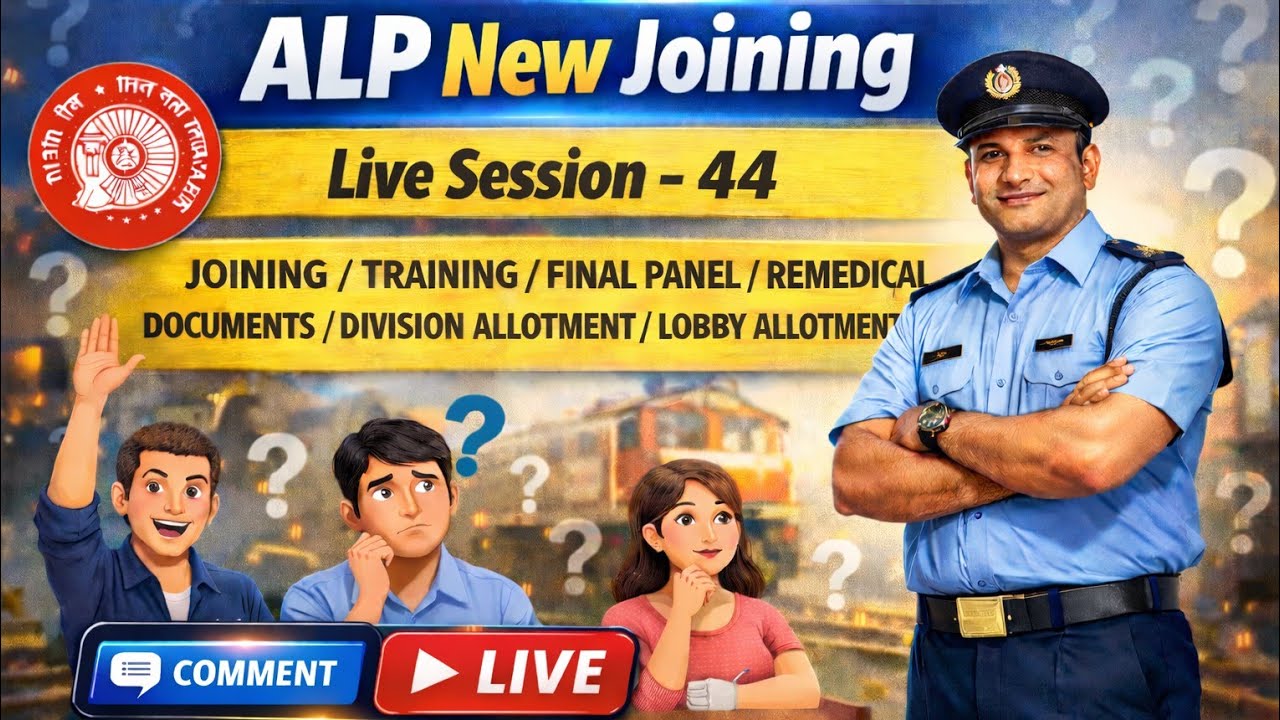🔥 ALP / Loco Pilot Live Session | Training, LR, Footplate & Railway Updates | Q&A Live | Part - 44
