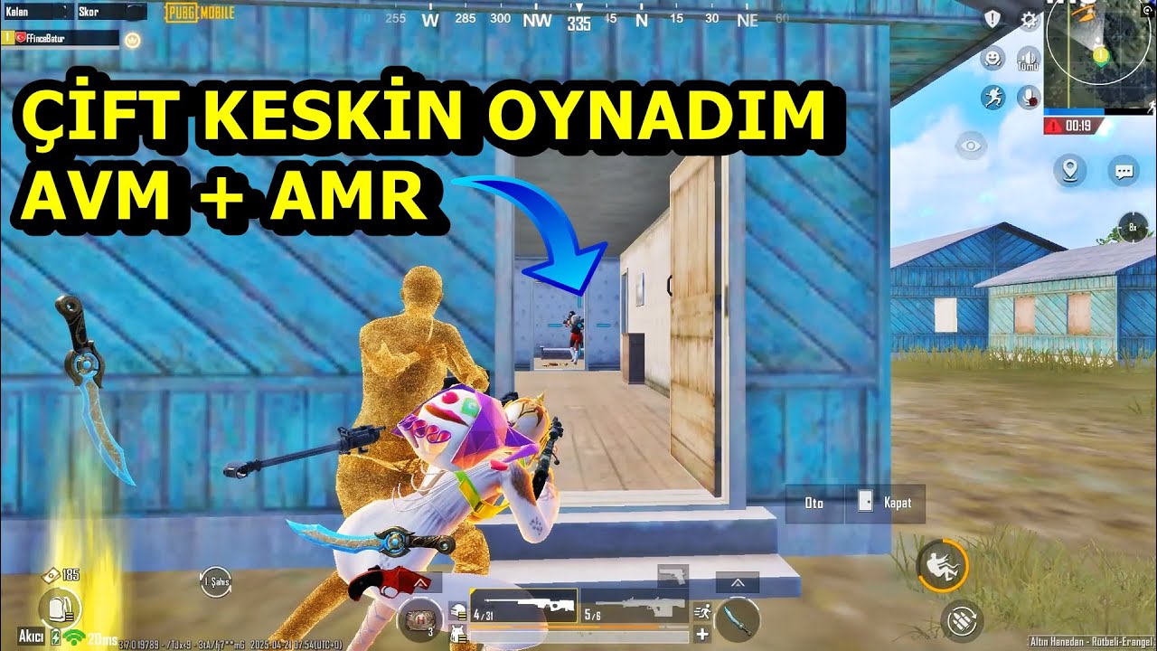 ÇİFT KESKİN OYNADIM ! AVM + AMR BATUR GAME SOLO SQUAD PUBG MOBİLE