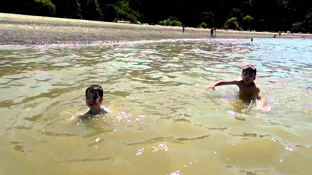 Kids at the beach Spanish Banks