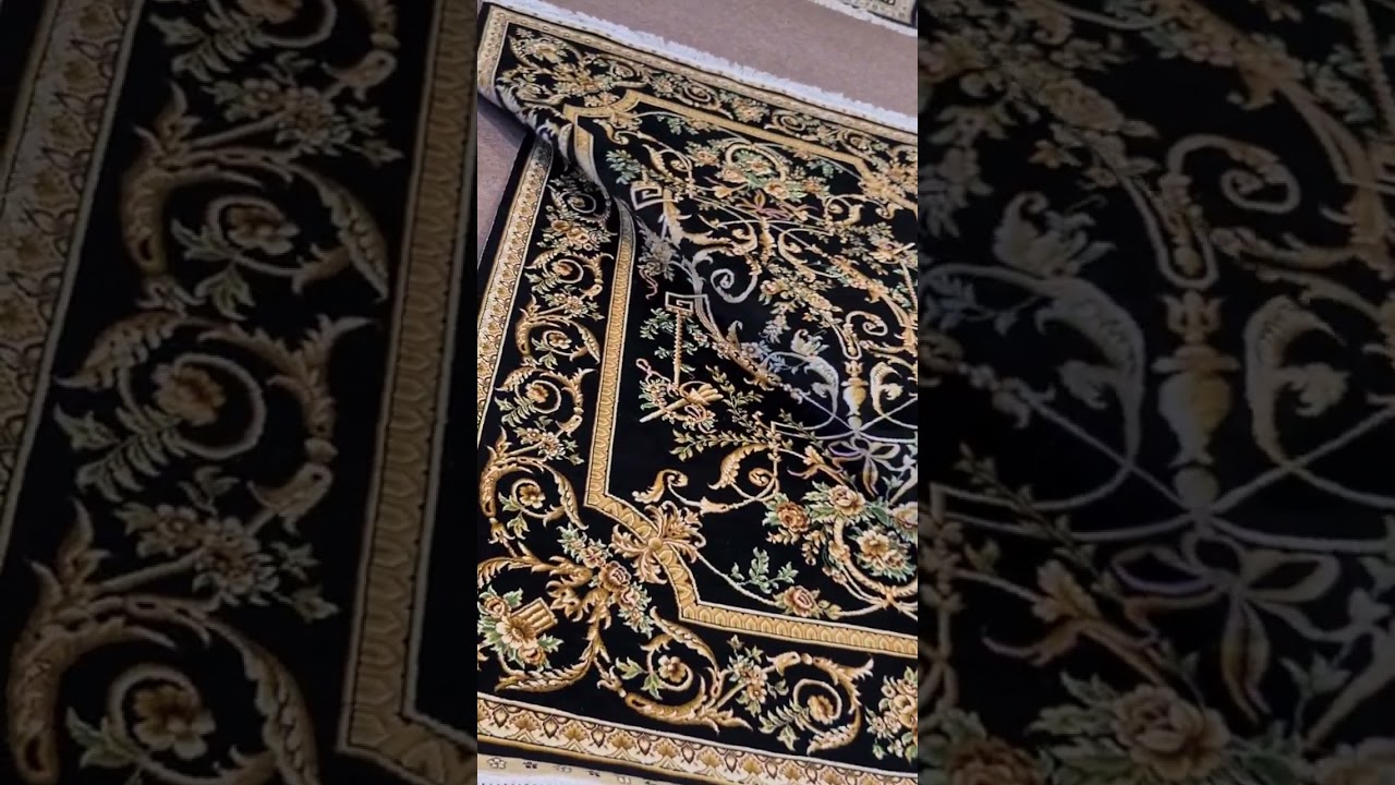 Colour change rug shows two colours light and dark 100% pure Silk