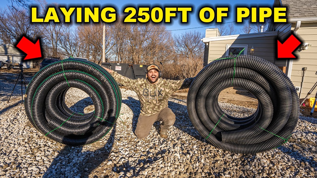Building a MASSIVE French Drain at the New Property to SAVE the DRIVEWAY!